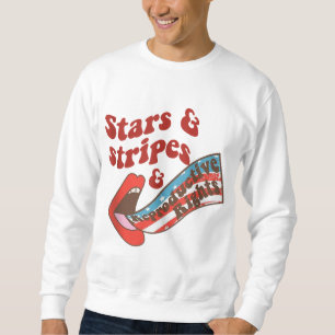 Stars Stripes Reproductive Rights Lips American Fl Sweatshirt