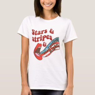 Stars Stripes Reproductive Rights Lips American Fl T-Shirt