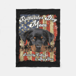 Stars Stripes Rottweiler Dog Mum Patriotic USA Fleece Blanket
