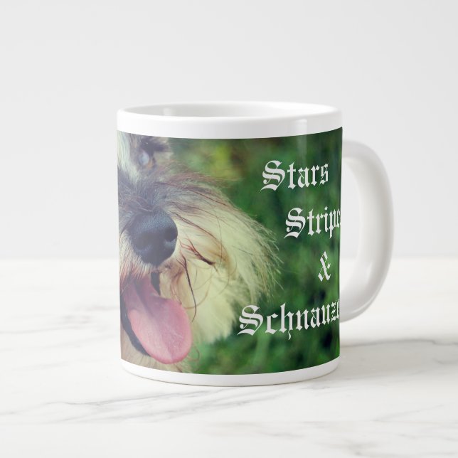 Stars Stripes & Schnauzers Patriotic Large Coffee Mug (Front Right)