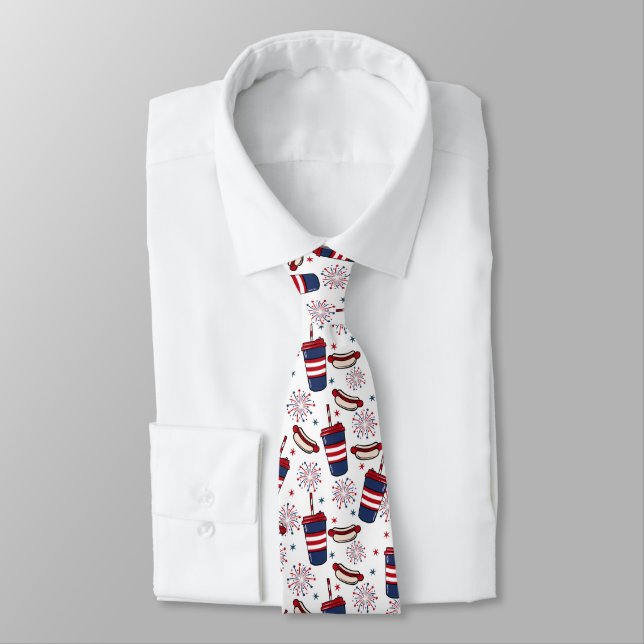 Stars, Stripes & Sizzle – A Patriotic Feast Tie (Tied)