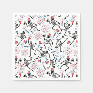 Stars, Stripes & Skeletons—Patriotic Party Vibes Napkin