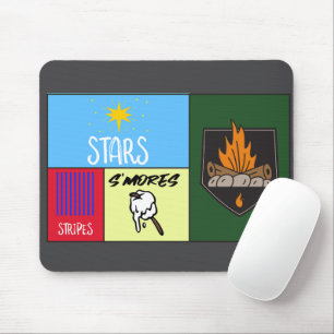 stars stripes s'mores American camping Mouse Mat