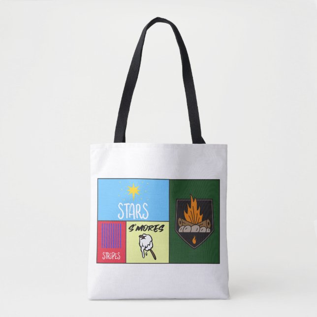 stars stripes s'mores American camping  Tote Bag (Front)