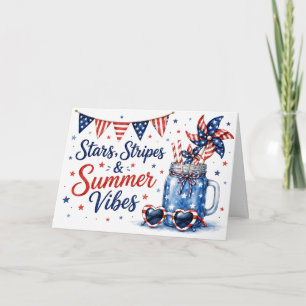 Stars, Stripes & Summer Vibes Patriotic Greeting Card