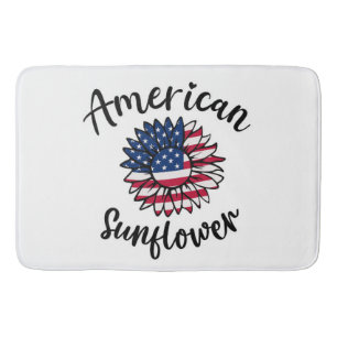 Stars & Stripes Sunflower: A Patriotic Bloom Bath Mat