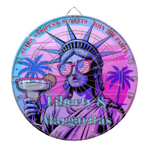 Stars, Stripes & Sunsets—Liberty & Margaritas Dartboard