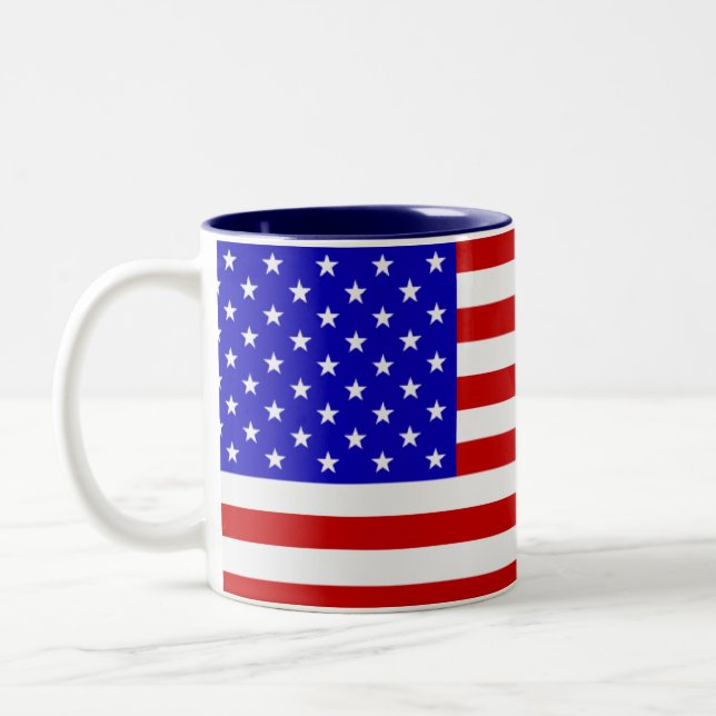 Stars & Stripes Two-Tone Coffee Mug (Left)