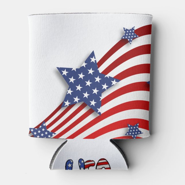 Stars & Stripes USA Can Cooler (Front)