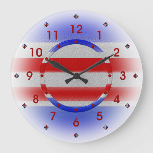 Stars & Stripes USA Patriotic Large Clock