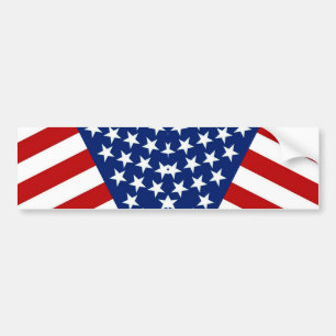 Stars & Stripes (V) of Red White And Blue Bumper Sticker