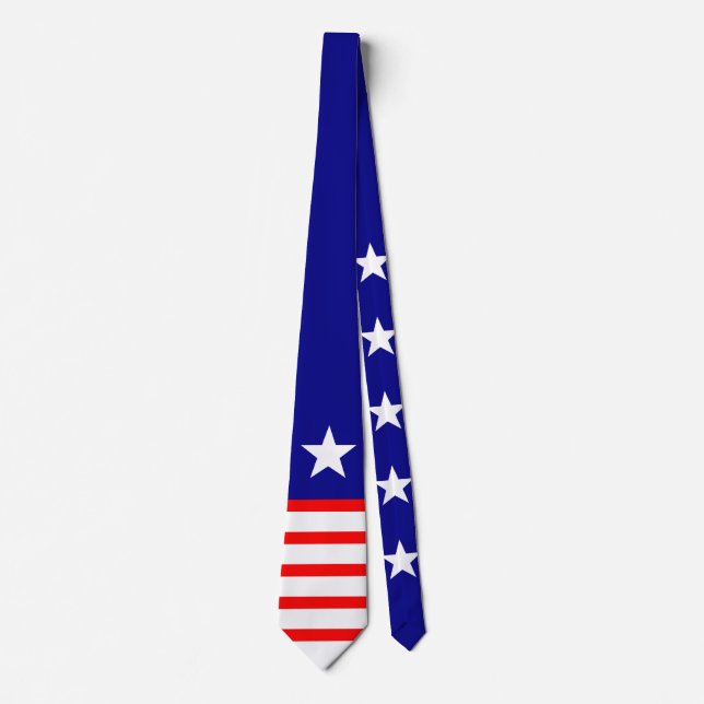 Stars & Stripes white red + your backgr. & ideas Tie (Front)