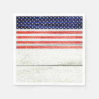 Stars & Stripes White Rustic Wood Patriotic Party