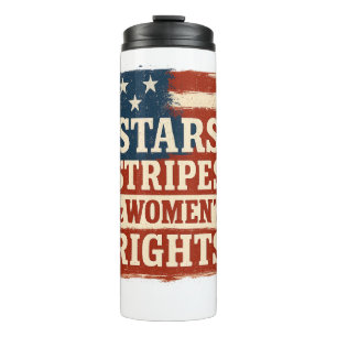 Stars, Stripes & Women’s Rights Distressed Flag Thermal Tumbler