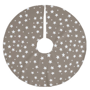 Stars Stylish and Modern Christmas Holiday Brushed Polyester Tree Skirt
