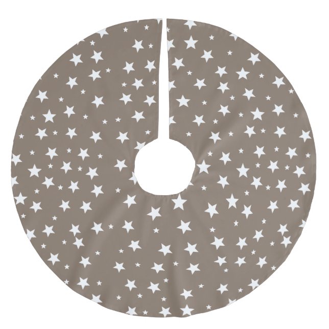 Stars Stylish and Modern Christmas Holiday Brushed Polyester Tree Skirt (Front)