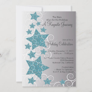 Stars & Swirls Holiday Celebration Party Invite
