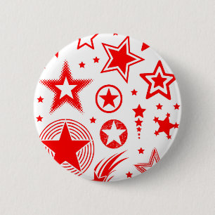 Stars Tattoos red + your ideas 6 Cm Round Badge