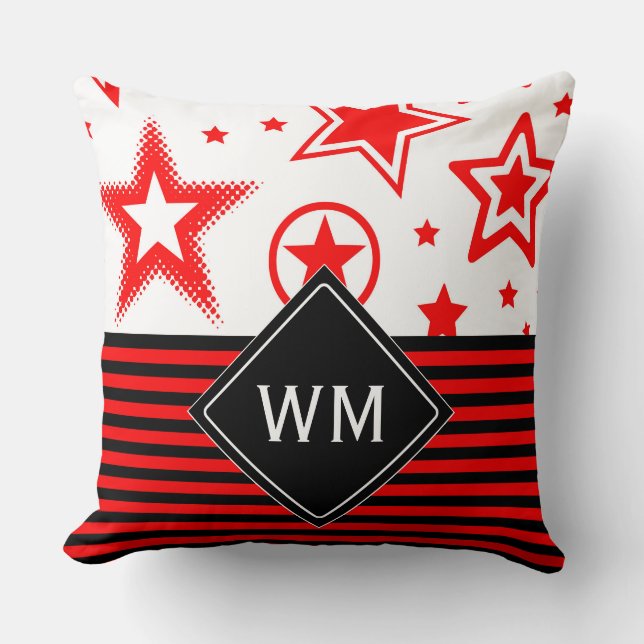 Stars Tattoos red + your ideas Cushion (Front)