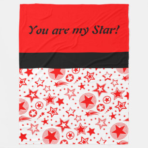 Stars Tattoos red + your ideas Fleece Blanket