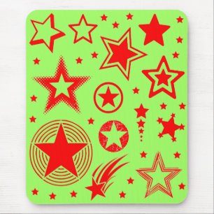 Stars Tattoos red + your ideas Mouse Mat