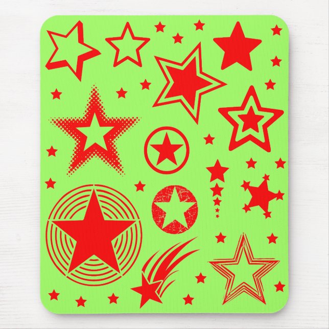 Stars Tattoos red + your ideas Mouse Mat (Front)