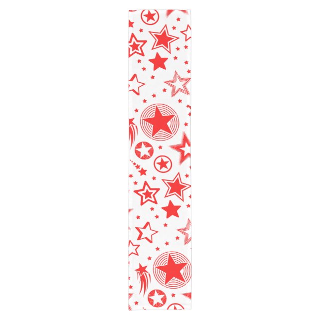 Stars Tattoos red + your ideas Short Table Runner (Front)