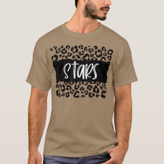 Stars Team Mascot School Spirit Game Night Leopard T-Shirt