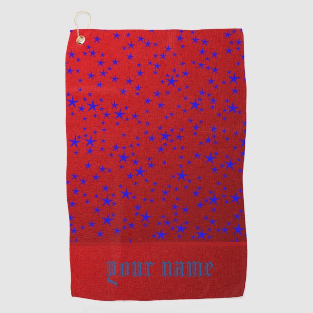 stars template red and blue  golf towel (Front)