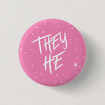 Stars They/He Pronouns in Pink