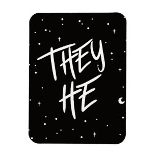 Stars They/He Pronouns Magnet