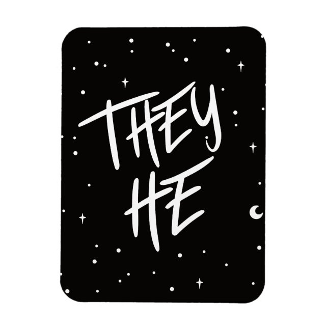 Stars They/He Pronouns  Magnet (Vertical)