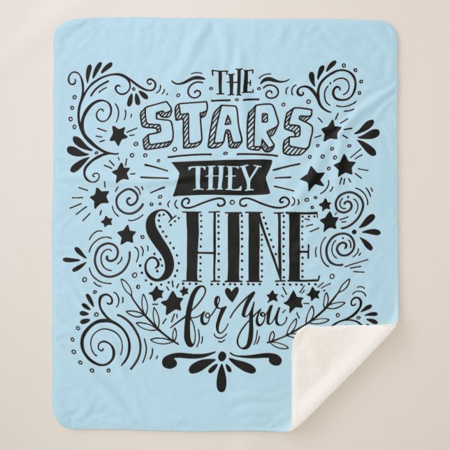 Stars They Shine For You Sherpa Blanket (Front)