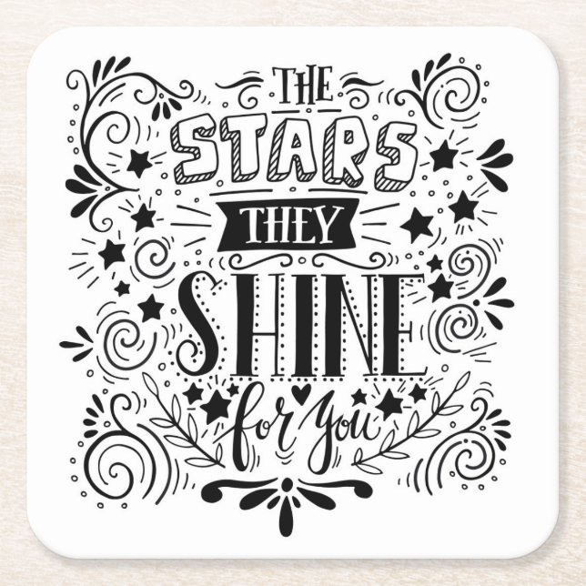 Stars They Shine For You Square Paper Coaster (Front)