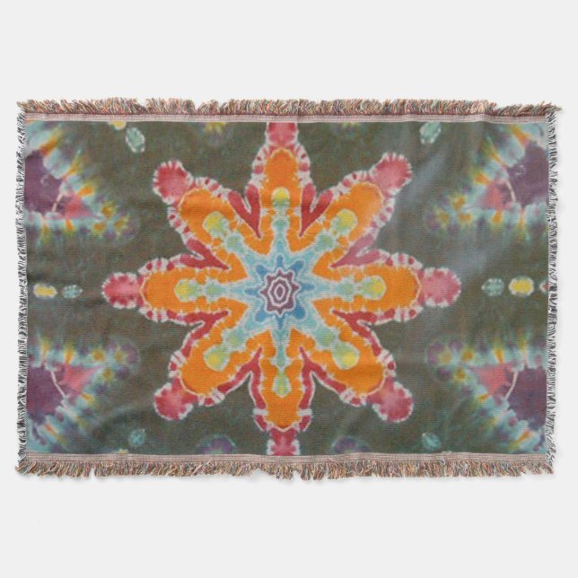 Stars Tie Dye Throw Blanket (Front)