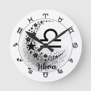 Stars Time! Find Your Magical Zodiac Clock! Round Clock