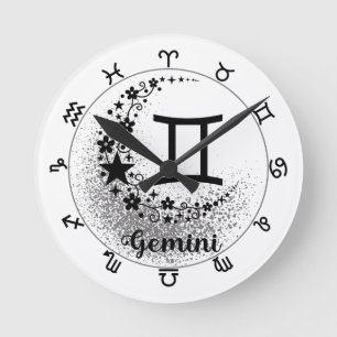 Stars Time! Find Your Magical Zodiac Clock! Round Clock