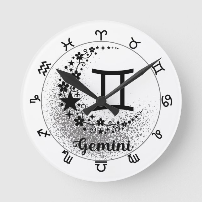 Stars Time! Find Your Magical Zodiac Clock! Round Clock (Front)