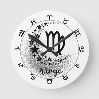 Stars Time! Find Your Magical Zodiac Clock! Round Clock