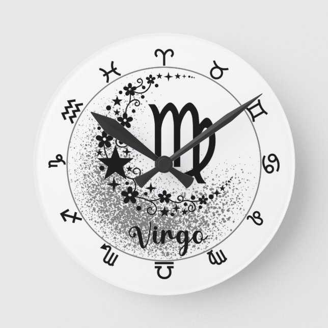 Stars Time! Find Your Magical Zodiac Clock! Round Clock (Front)