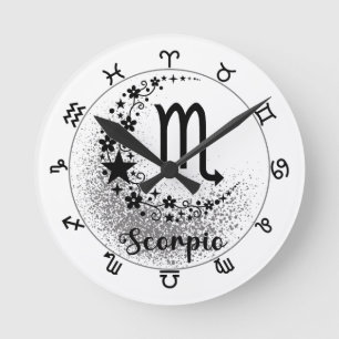Stars Time! Find Your Magical Zodiac Clock! Round Clock