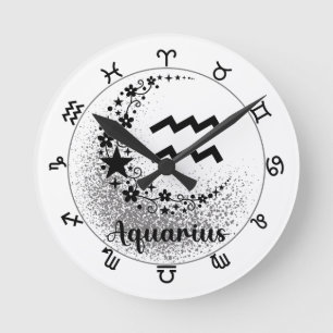 Stars Time! Find Your Magical Zodiac Clock! Round Clock
