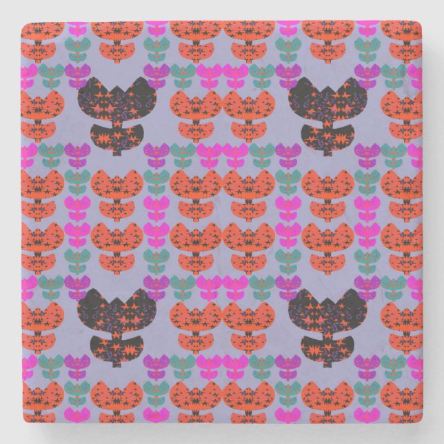 Stars Tulips Stone Coaster (Front)