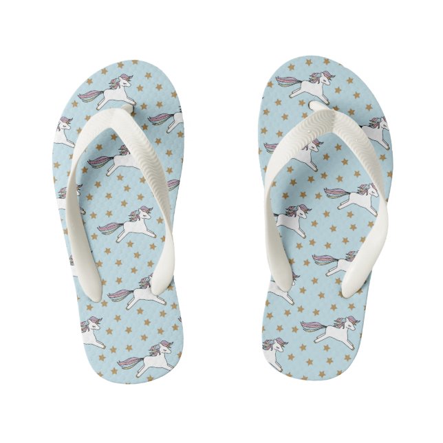 Stars & Unicorns Themed Kid's Flip Flops (Footbed)