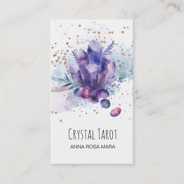 *~*  Stars Universe Cosmos CrystalsTarot Psychic Business Card (Front)