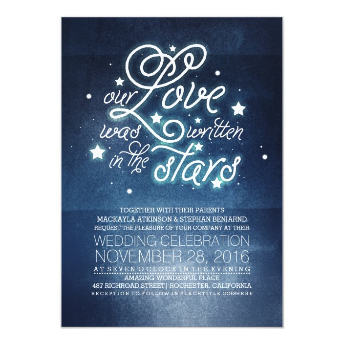 Stars Wedding Invitation Zazzle.co.uk