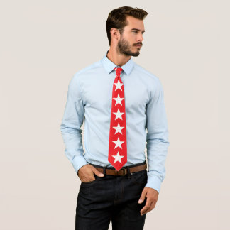 Stars White Red & Midnight Blue Minimalist Modern Tie