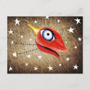 Stars Winter Bird Postcard