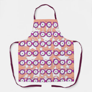 Stars With Glasses Coral Apron