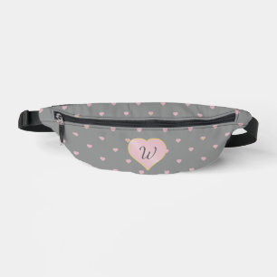 Stars Within Hearts on Grey Bum Bags